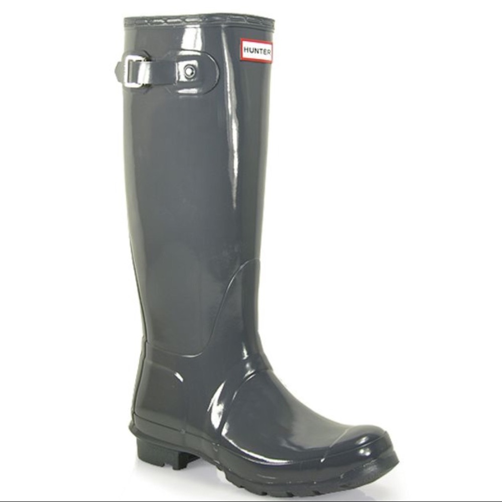 Hunter Original Gloss Tall Boots Graphite Gray